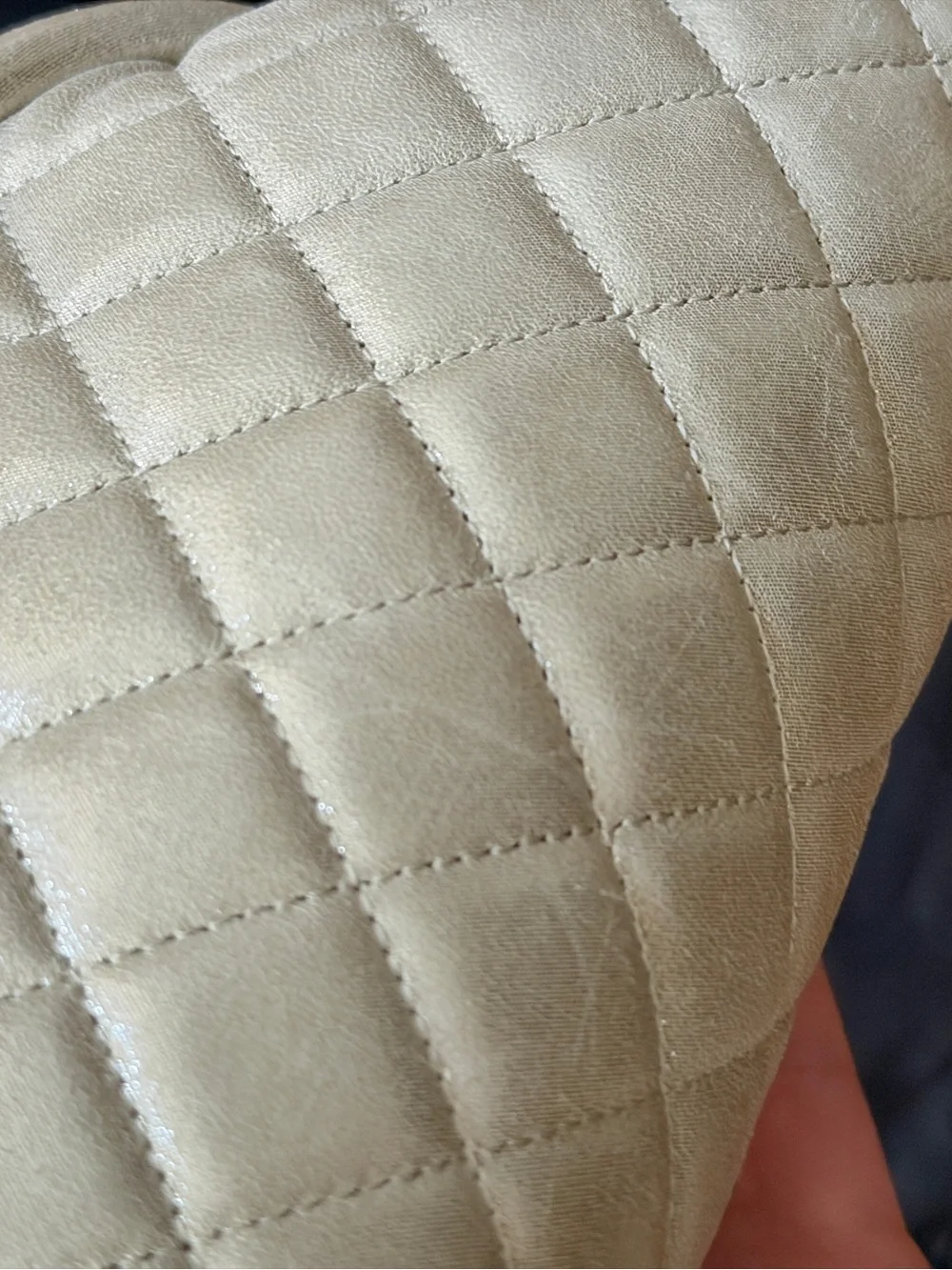 Chanel 12C Iridescent Light Gold Quilted Calfskin Timeless Kisslock CC Clutch